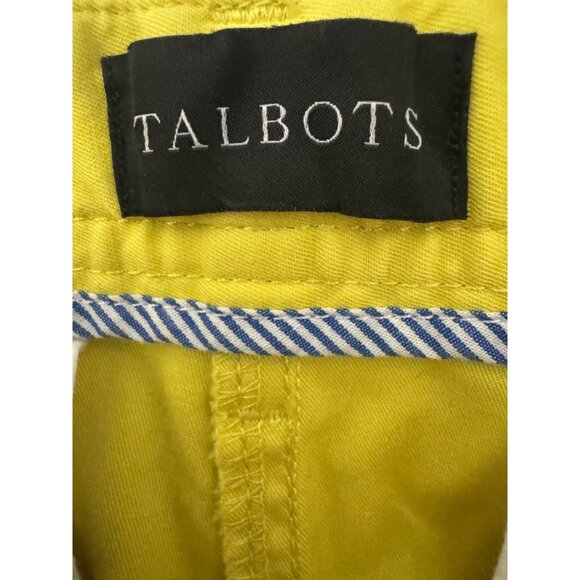 2/$30 Talbots 8 Yellow Chartreuse Relaxed Chino Pants - Picture 2 of 16